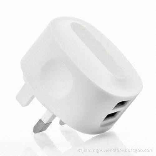 Dual USB Travel Charger with UK Plug, 2.1A Output, Suitable for iPad, Samsung Tab and Smartphone